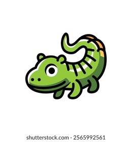 vector illustration of cute little crocodile cartoon
