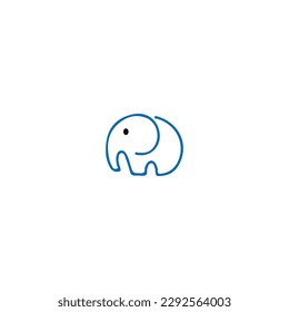 vector illustration of cute little elephant