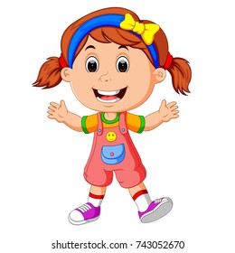 vector illustration of cute little girl