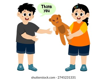 Vector illustration cute little