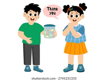 Vector illustration cute little