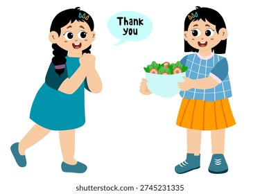 Vector illustration cute little