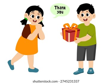 Vector illustration cute little