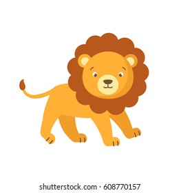 Vector Illustration of a Cute Little Lion