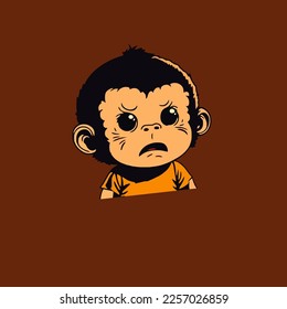 vector illustration of a cute little monkey