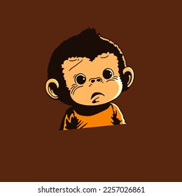 vector illustration of a cute little monkey