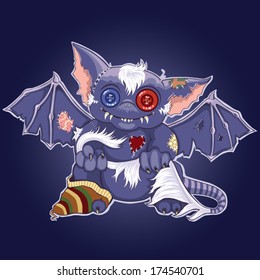 Vector illustration with a cute little monster