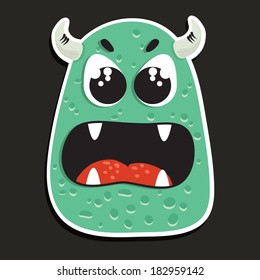 Vector illustration of a cute little monster