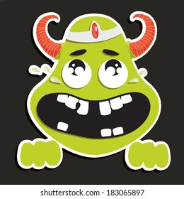 Vector illustration of a cute little monster