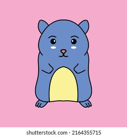 Vector illustration of cute little mouse cartoon character