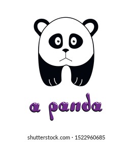 vector illustration of a cute little panda on a white background