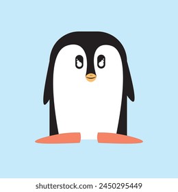 Vektorillustration eines süßen kleinen Pinguins. Süße Baby-Pinguin. Pinguinbaby. Nette Illustration, Tier, Nordpol, nordisch, niedlich, kindisch