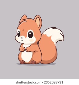 Vector illustration of a cute little squirrel
