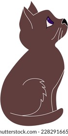 vector illustration. Cute little standing cat
