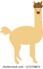 Vector illustration of cute Llama. Isolated 