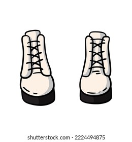 Ilustración vectorial de los lindos zapatos de doodle lollipop para niños y chatarra, estampado digital, estampado de camisetas, tarjeta de saludo, pegatina, icono