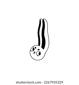 vector illustration of cute long eared bunny