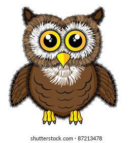 Vector Illustration of a Cute looking owl