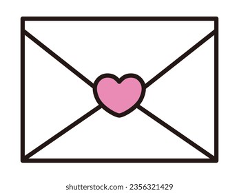 Vector illustration of cute love letter icon