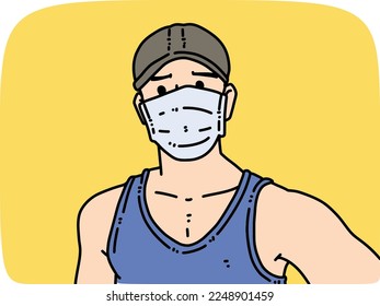 vector illustration of cute man cartoon