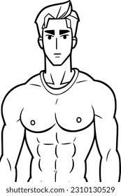 ilustración vectorial de la caricatura de un hombre lindo sobre fondo blanco
