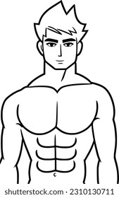 ilustración vectorial de la caricatura de un hombre lindo sobre fondo blanco