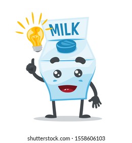 vector illustration of cute mascot or character have an idea, in white background