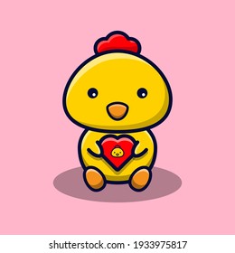 Vector illustration of cute mascot chicks character. Premium isolated vector pet icon concept, perfect for logos, stickers, banners and clip art