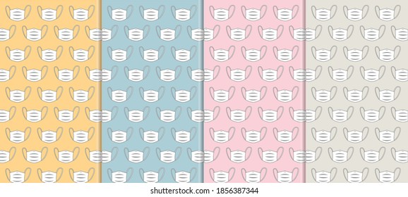 Vector illustration of cute mask pattern graphics