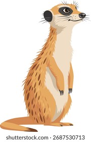 Vector illustration of a cute meerkat isolated on transparent background