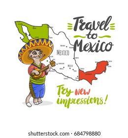 Vector illustration with a cute Meerkat. Perfect for holiday poster, banner