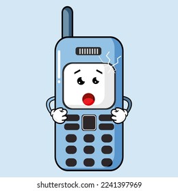 Vector Illustration Cute Mobile Phone Character Facial Expression