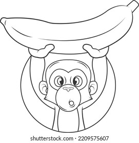 Vector Illustration of Cute Monkey