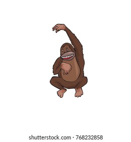 Vector illustration cute monkey for brand logo and toy shop