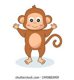Vector illustration of cute monkey cartoon style