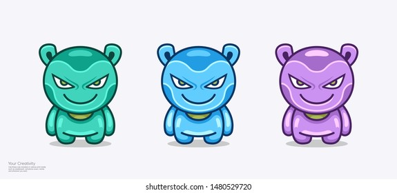 Vector illustration cute monster character mascot design like super heroes