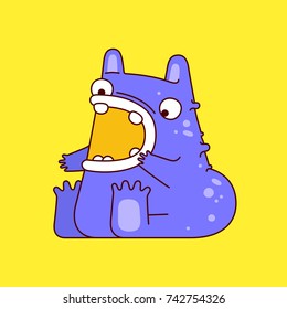 Vector illustration of cute monster. Design for posters, postcards, clothing and books