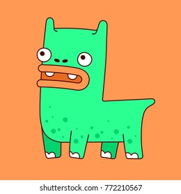 Vector illustration of cute monster. Design for posters, postcards, clothing and books