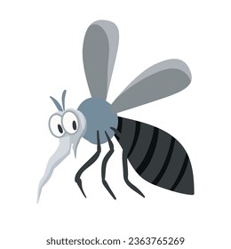 Vector illustration of cute mosquito cartoon
