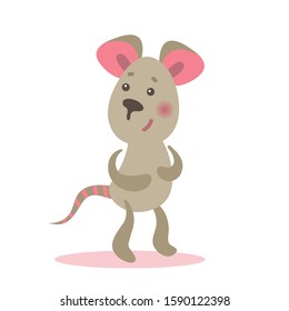 Vector illustration of cute mouse character. 2020 year mascot. Design element for sticker, poster, greeting card.