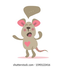 Vector illustration of cute mouse character. 2020 year mascot. Design element for sticker, poster, greeting card.
