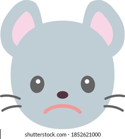 Vector illustration of cute mouse facial expression 5