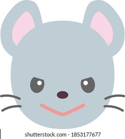 Vector illustration of cute mouse facial expression 9