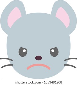 Vector illustration of cute mouse facial expression 12