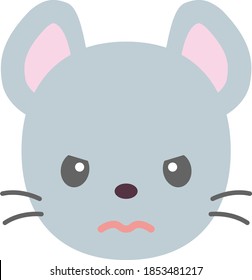 Vector illustration of cute mouse facial expression 14
