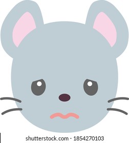 Vector illustration of cute mouse facial expression 21