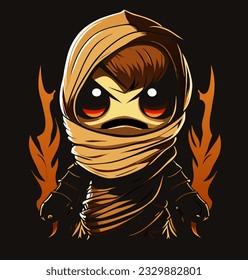 vector illustration of cute mummy cartoon