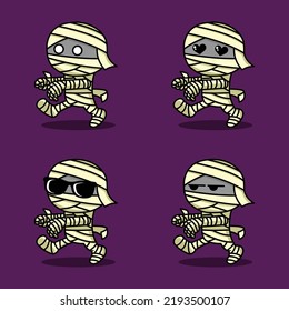 vector illustration of cute mummy character