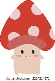Ilustración vectorial de un hongo lindo.