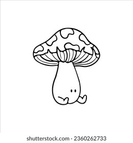 vector illustration of cute mushroom